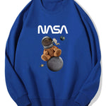 Space Bear Print Cotton Sweatshirt
