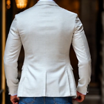 Men's Fashion Solid Color Peak Lapel Two Buttons Casual Blazer
