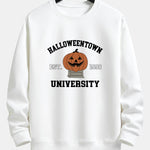 Halloween Pumpkin Town Print Relax Fit Sweatshirt