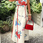 Bow Back Cut Out Floral Print Maxi Cami Dress