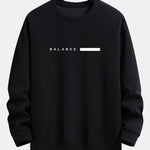 Balance Stripe Print Relax Fit Crew Neck Sweatshirt & Jogging Pants