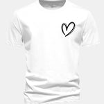 Regular Fit Heart Print Cotton T-Shirt