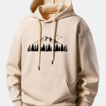 Mountain Nature Print Relax Fit Hoodie
