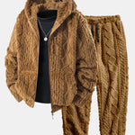 Geometric Jacquard Teddy Hoodie & Geometric Jacquard Pants