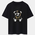 Hip Hop Bear Print Drop Shoulder Oversize T-Shirt