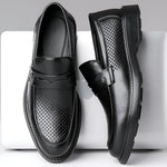 Leonardo Perforated Leather Loafers