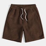 Checkerboard Dissolving Bear Drop Shoulder Oversize T-Shirt & Corduroy Shorts