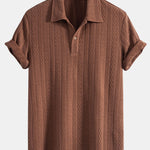 Knitted Geometric Jacquard Polo