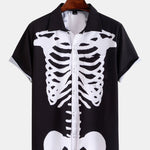 Skeleton Print Button Up Shirt