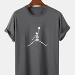 Basketball Skeleton Print T-Shirt