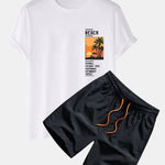 Palm Tree Beach Landscape Print T-Shirt & Swim Shorts