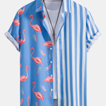 Flamingo Stripe Panel Shirt & Swim Shorts