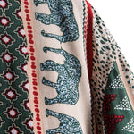 Elephant Geometric Print Shirt & Linen Cotton Blend Drawstring Shorts