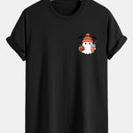 Regular Fit Halloween Ghost Pumpkin Print Cotton T-Shirt