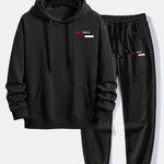 Paris Stripe Print Relax Fit Hoodie & Jogging Pants