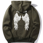 Letter Wings Back Print Hoodie