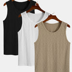 3 Pieces Wave Jacquard Textured Tank Top