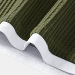 Relax Fit Waffle 2 In 1 Notched Collar T-Shirt & Drawstring Knitted Waffle Pants