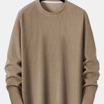 Long Sleeve Muscle Fit Knit Ribbed T-Shirt
