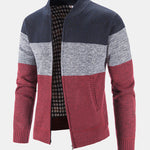 Baseball Collar Zip Up Sweater