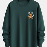 Graffiti Smiley Bear Print Relax Fit Sweatshirt