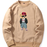 Hip Hop Style Bear Print Raglan Sleeve Sweatshirt