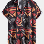 Geometric Print Shirt & Swim Shorts