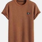 Short Sleeve Waffle Arc Hem T-Shirt