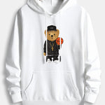 Basketball Bear Print Cotton Hoodie