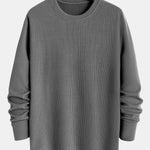 Long Sleeved Muscle Fit Ribbed T-Shirt
