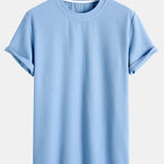 Muscle Fit Ribbed Arc Hem T-Shirt & Straight Leg Ribbed Pants