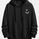 Smiley Face Print Relax Fit Hoodie & Jogging Pants
