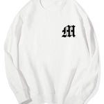 Letter Print Crew Neck Sweatshirt & Shorts