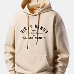 Dirty Hands Clean Money Print Relax Fit Hoodie