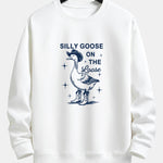 Silly Cowboy Goose Print Relax Fit Sweatshirt