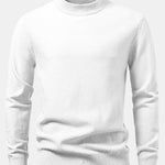Checkerboard Textured Mock Neck Sweater