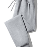Solid Zipper Pocket Cotton Jogger Pants