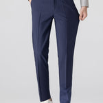 Contrast Textured Johnny Collar Knit Polo & Slim Fit Tapered Trousers