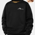 Man Slogan Print Teddy Fleece Lined Sweatshirt