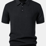 Stripe Knit Polo Shirt