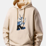 Carton Rabbit Print Relax Fit Hoodie