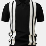 Stripe Johnny Collar Knit Polo