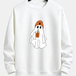 Halloween Ghost Print Relax Fit Sweatshirt