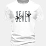 Regular Fit Never Give Up Print Cotton T-Shirt