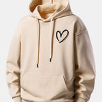 Heart Print Relax Fit Hoodie