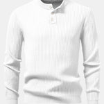 Ribbed Henley Neck Sweater