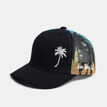 Palm Tree Embroidery Mesh Cotton Baseball Cap