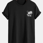 Regular Fit Palm Tree Print Cotton T-Shirt