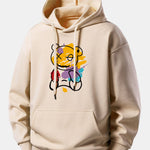 Graffiti Bear Print Relax Fit Hoodie