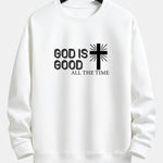 God Is Good Cross Print Relax Fit Sweatshirt
